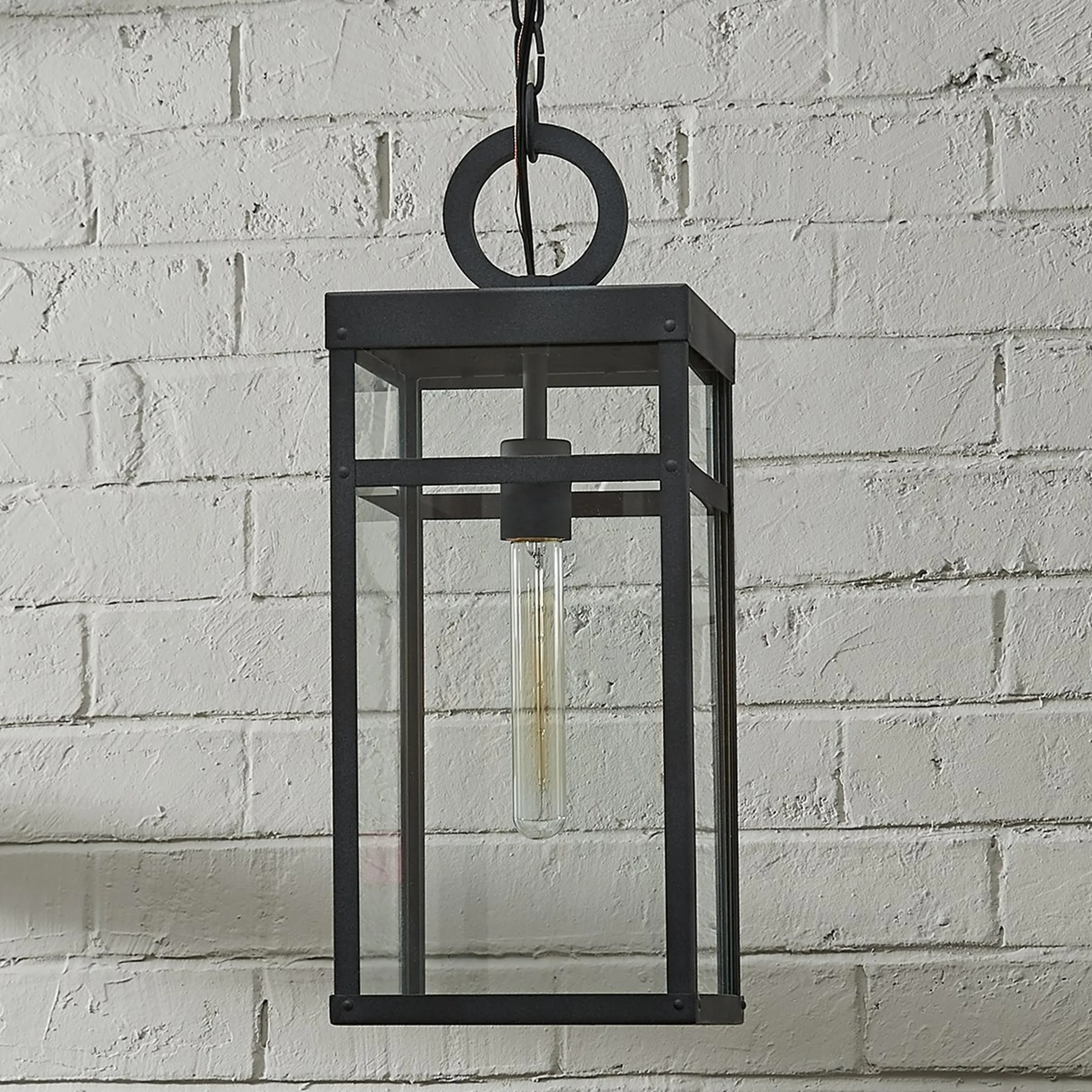 Vintage Suspended Pane Outdoor Pendant