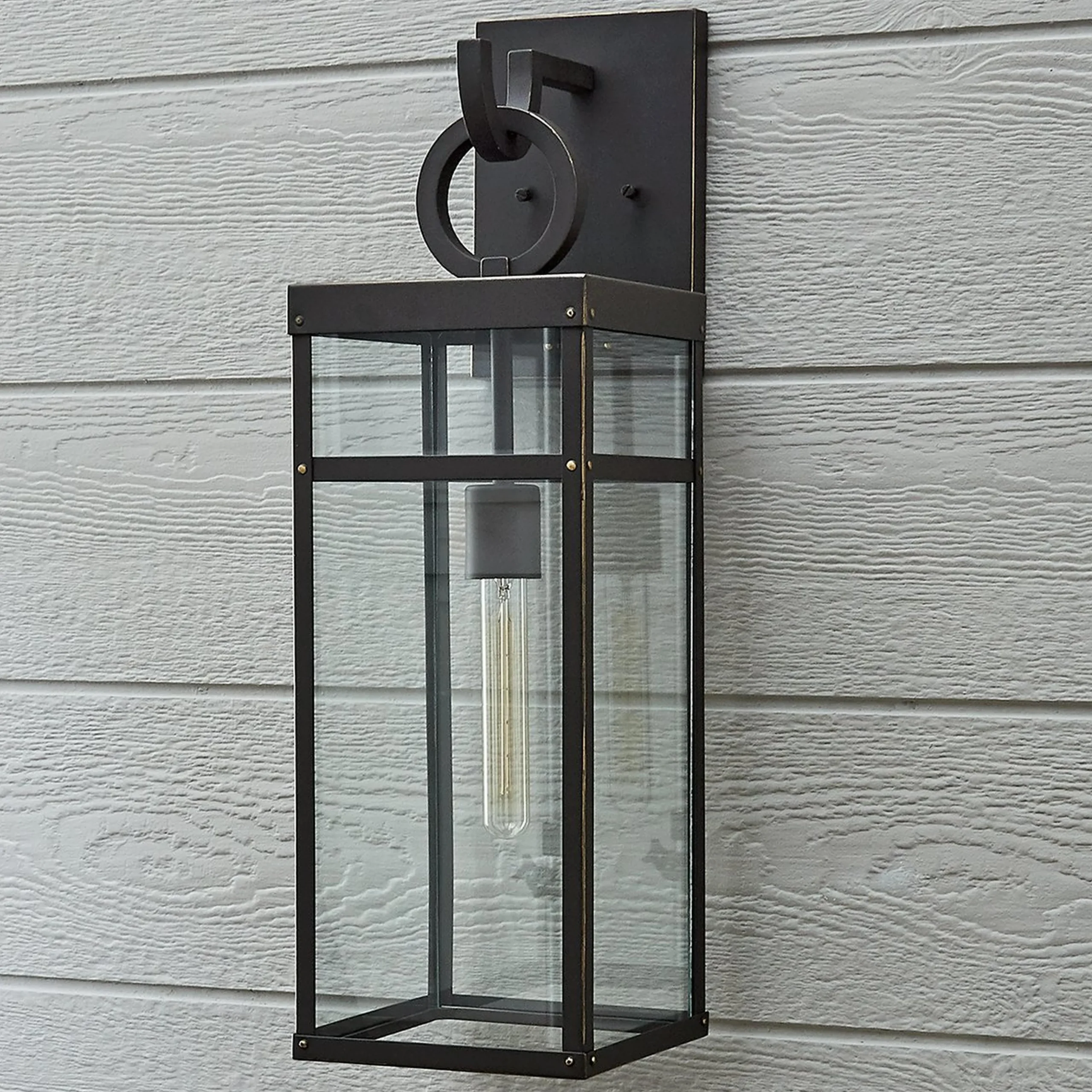Vintage Suspended Pane Outdoor Sconce - Large