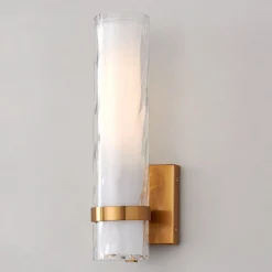 Wave Pattern Glass Sconce - Small