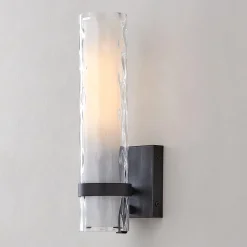 Wave Pattern Glass Sconce - Small