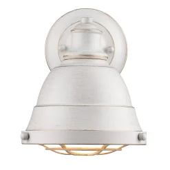 Weathered Industrial Caged Bath Sconce