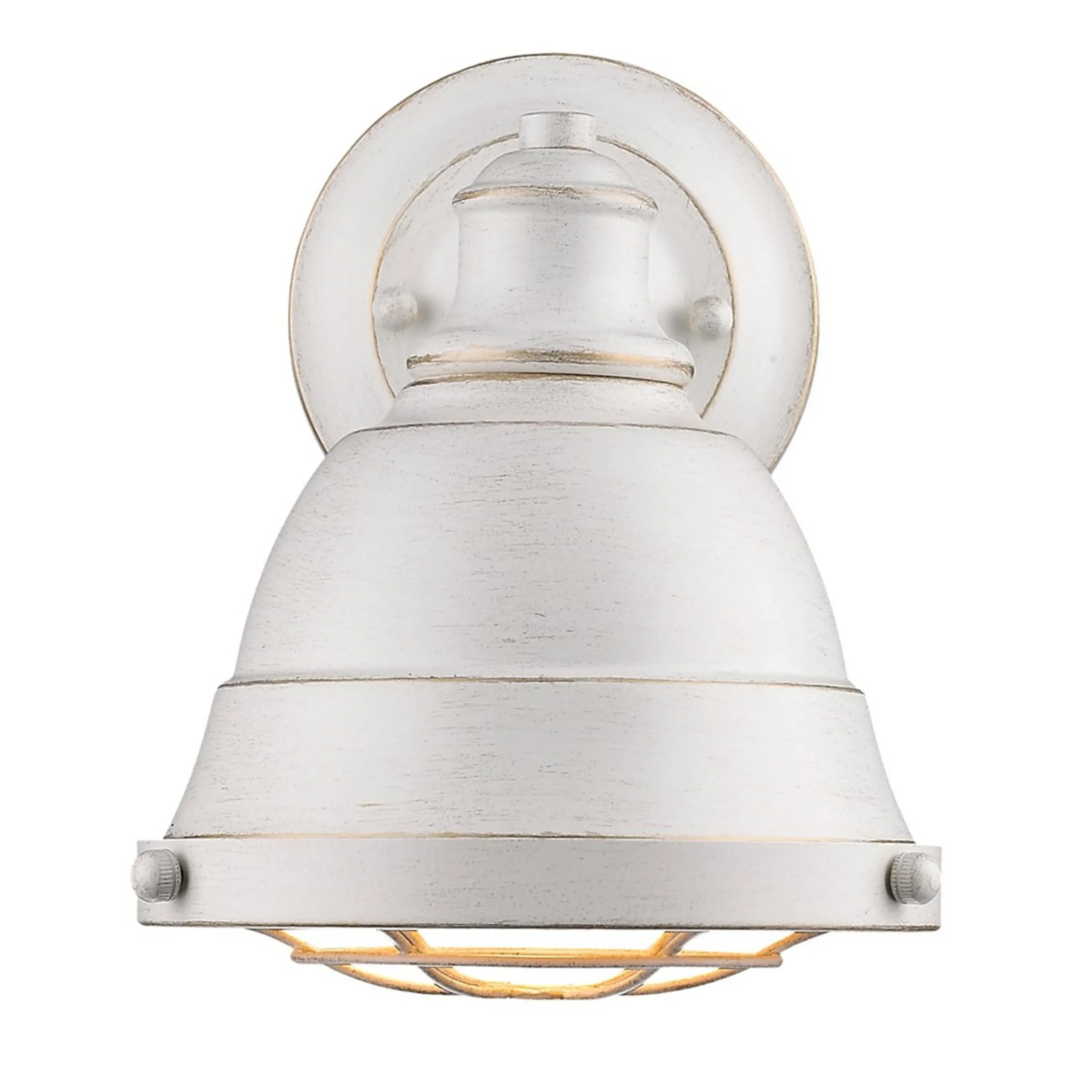 Weathered Industrial Caged Bath Sconce