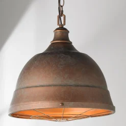 Weathered Industrial Caged Pendant - 2 Light