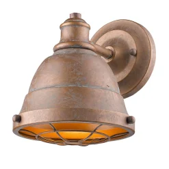 Weathered Industrial Caged Bath Sconce