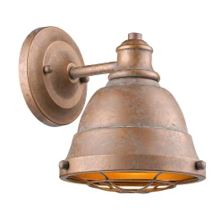 Weathered Industrial Caged Bath Sconce