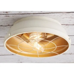 Weathered Industrial Caged Ceiling Light