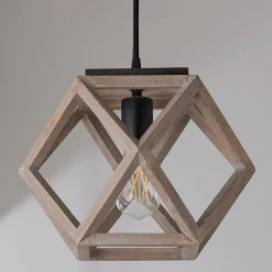 Weathered Wood Cage Pendant