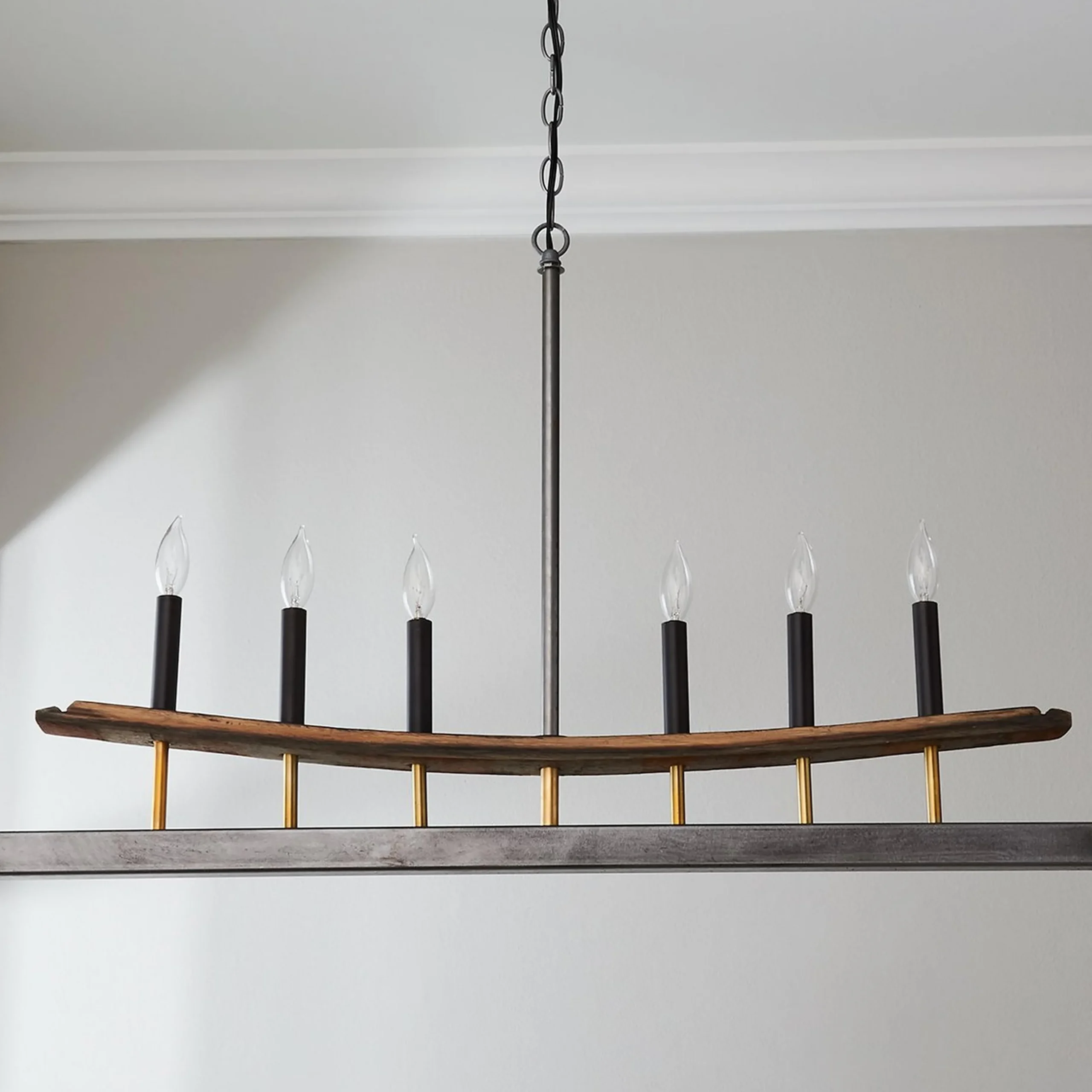 Wendy Umanoff Whiskey Barrel Stave Chandelier