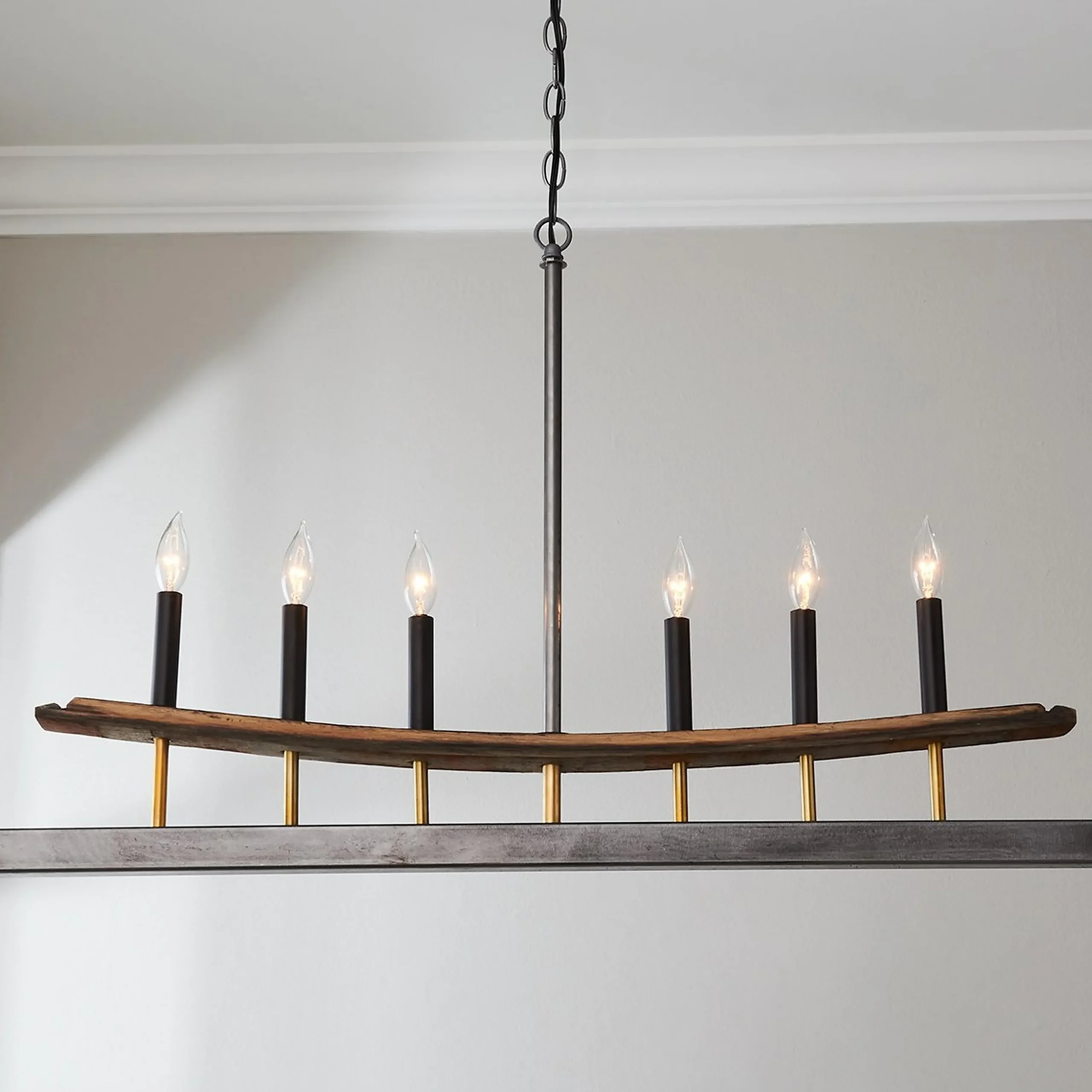 Wendy Umanoff Whiskey Barrel Stave Chandelier