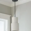 White Accordion Pendant - Large