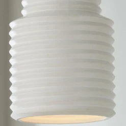 White Accordion Pendant - Large