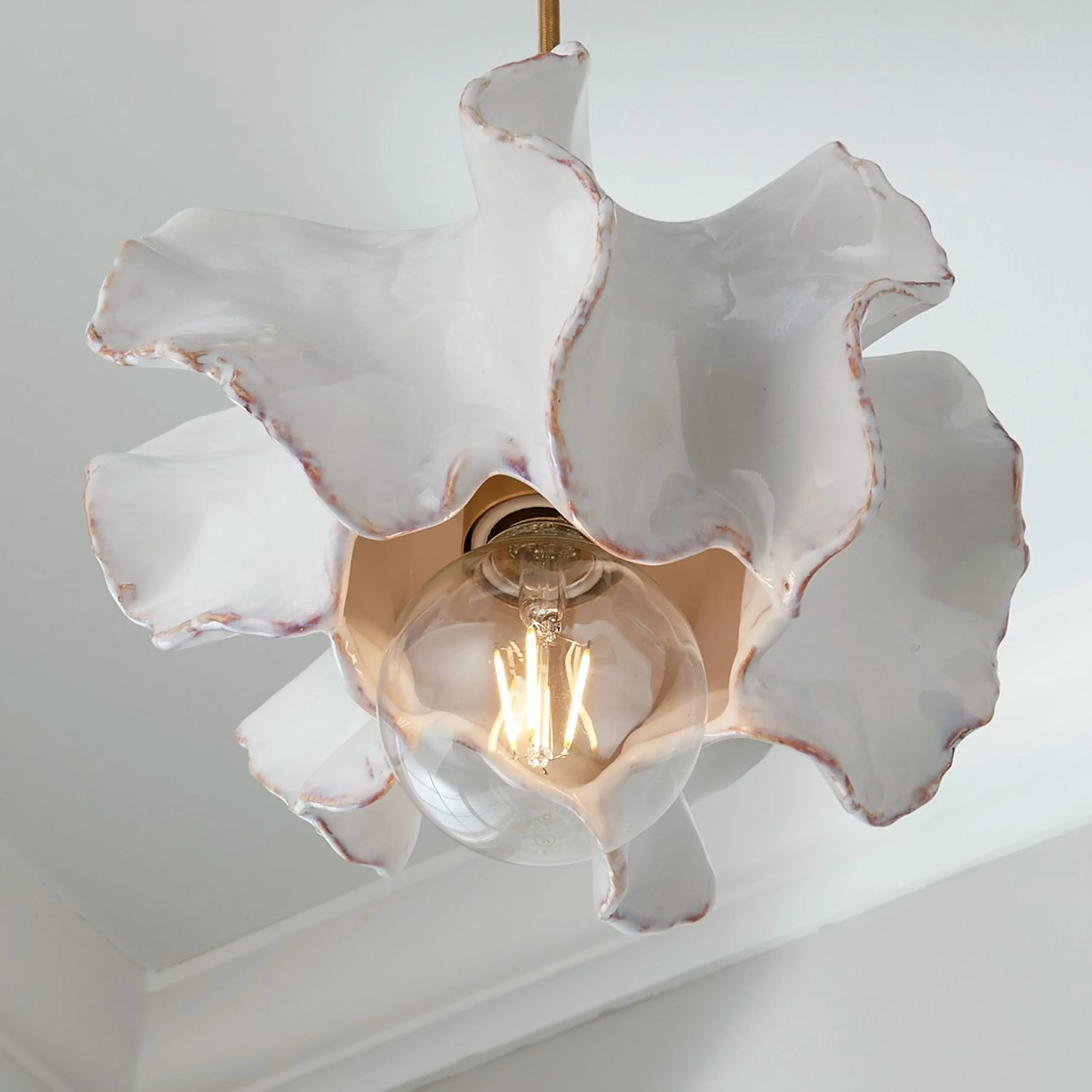 White Ceramic Urchin Pendant