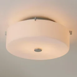 White Glass Drum Ceiling Light