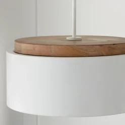 Wood Capped Pendant - Metal