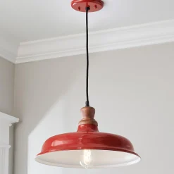 Wood Capped Warehouse Pendant