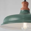 Wood Capped Warehouse Pendant