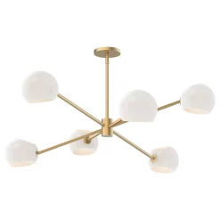 Xaviero Glass Chandelier - 6 Light - Opal