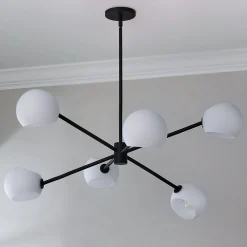 Xaviero Glass Chandelier - 6 Light - Opal