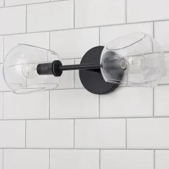 Xaviero Glass Vanity Light - 2 Light - Clear