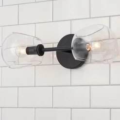 Xaviero Glass Vanity Light - 2 Light - Clear