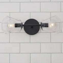 Xaviero Glass Vanity Light - 2 Light - Clear