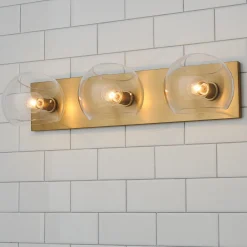Xaviero Glass Vanity Light - 3 Light - Clear