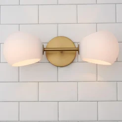 Xaviero Glass Vanity Light - 2 Light - Opal