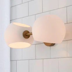 Xaviero Glass Vanity Light - 2 Light - Opal
