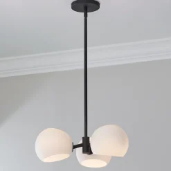 Xaviero Transitional Glass Chandelier - 3 Light - Opal