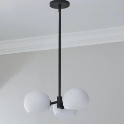 Xaviero Transitional Glass Chandelier - 3 Light - Opal