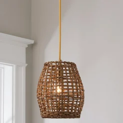Young House Love Check Rattan Pendant