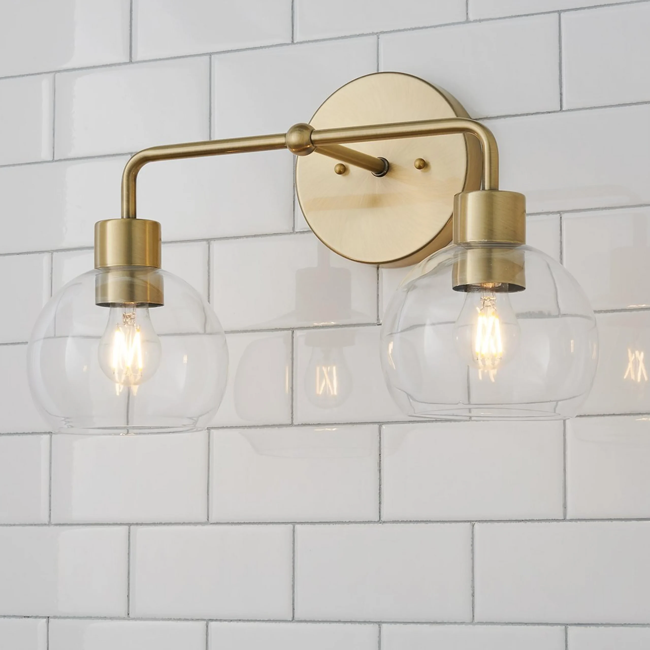 Young House Love Clear Glass Bubble Vanity Light - 2 Light