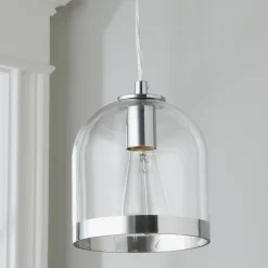 Young House Love Metallic Rimmed Glass Pendant