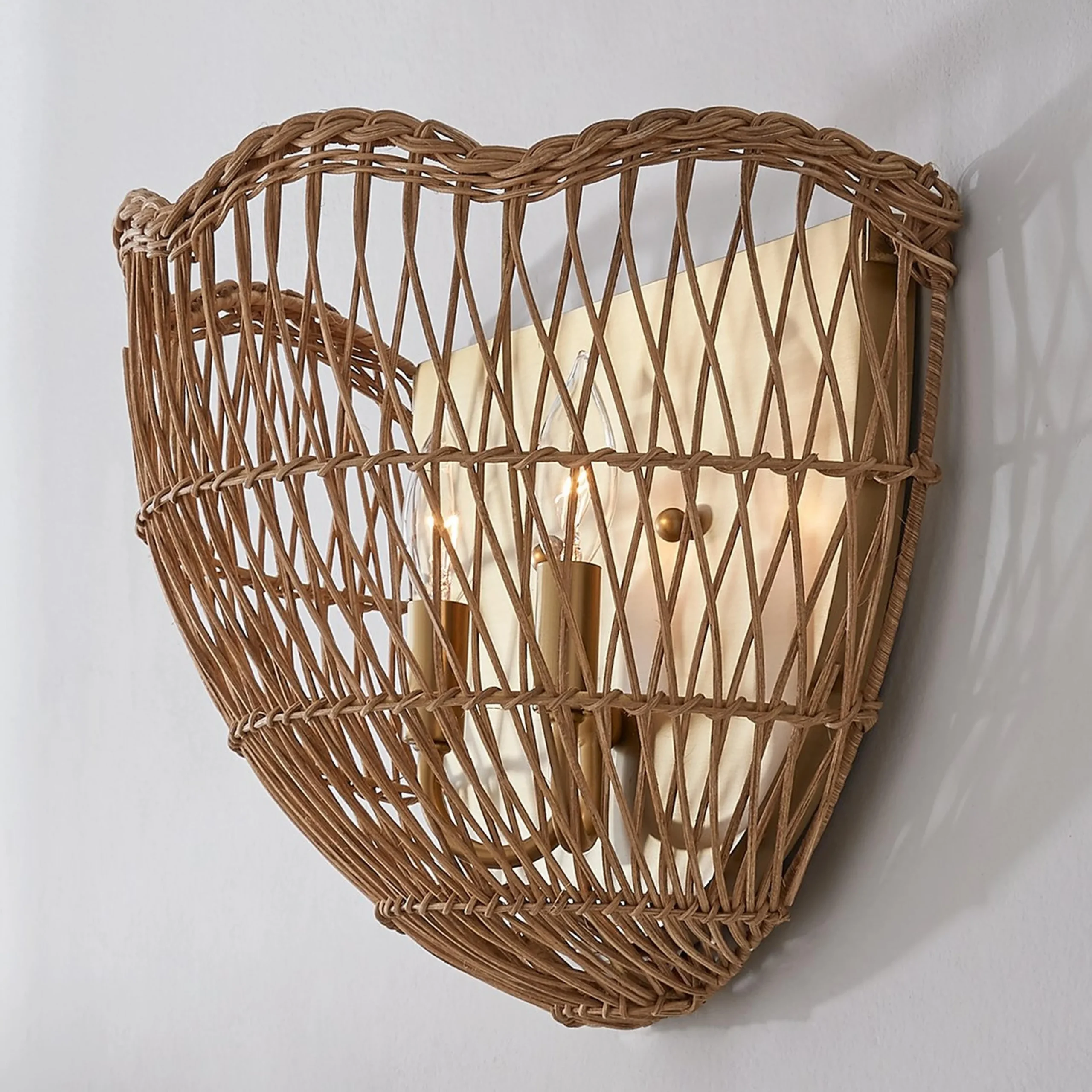Young House Love Scallop Rattan Sconce