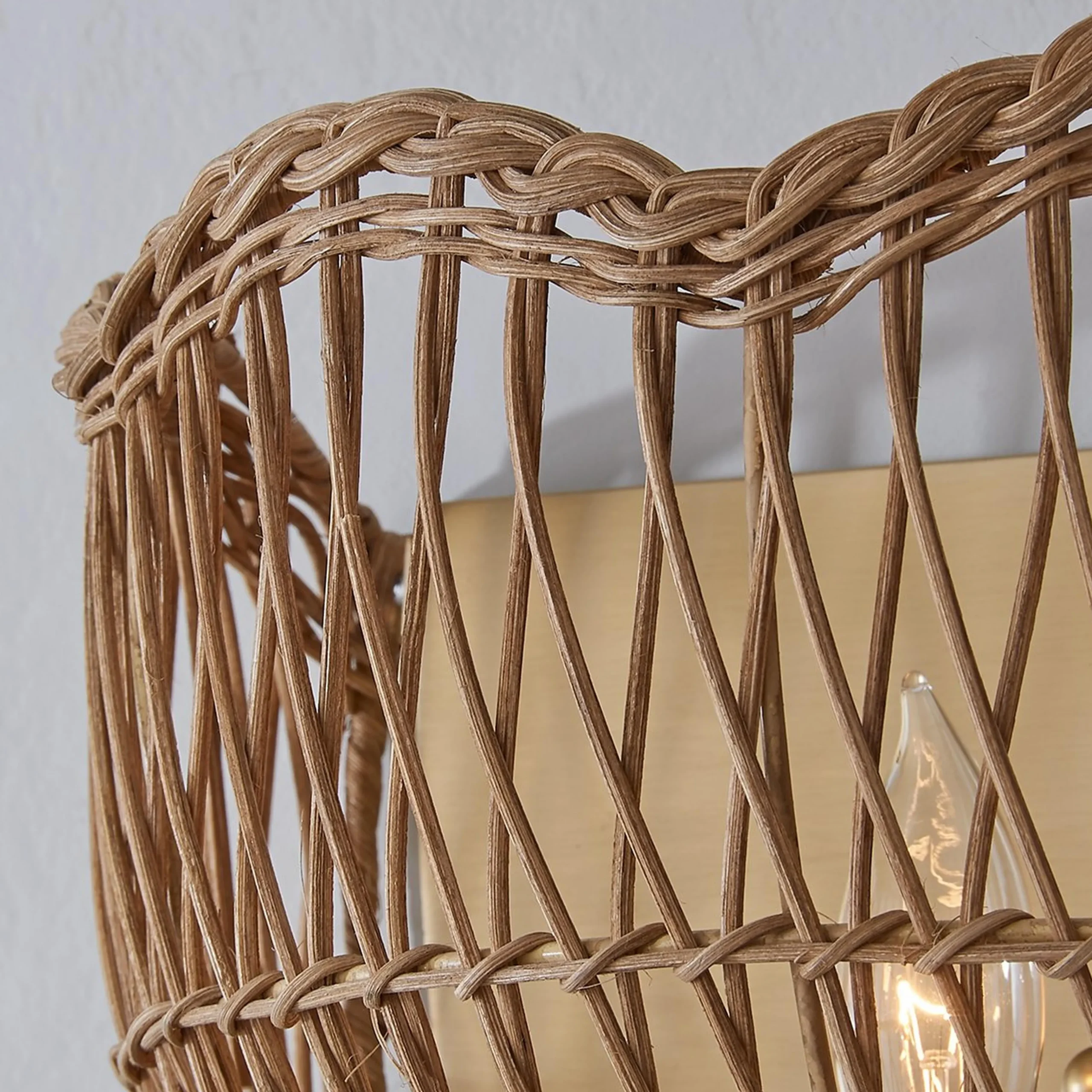 Young House Love Scallop Rattan Sconce