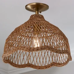 Young House Love Scallop Rattan Ceiling Light