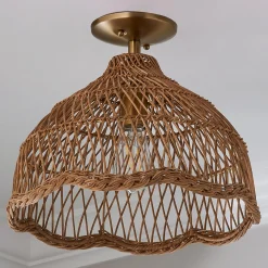 Young House Love Scallop Rattan Ceiling Light
